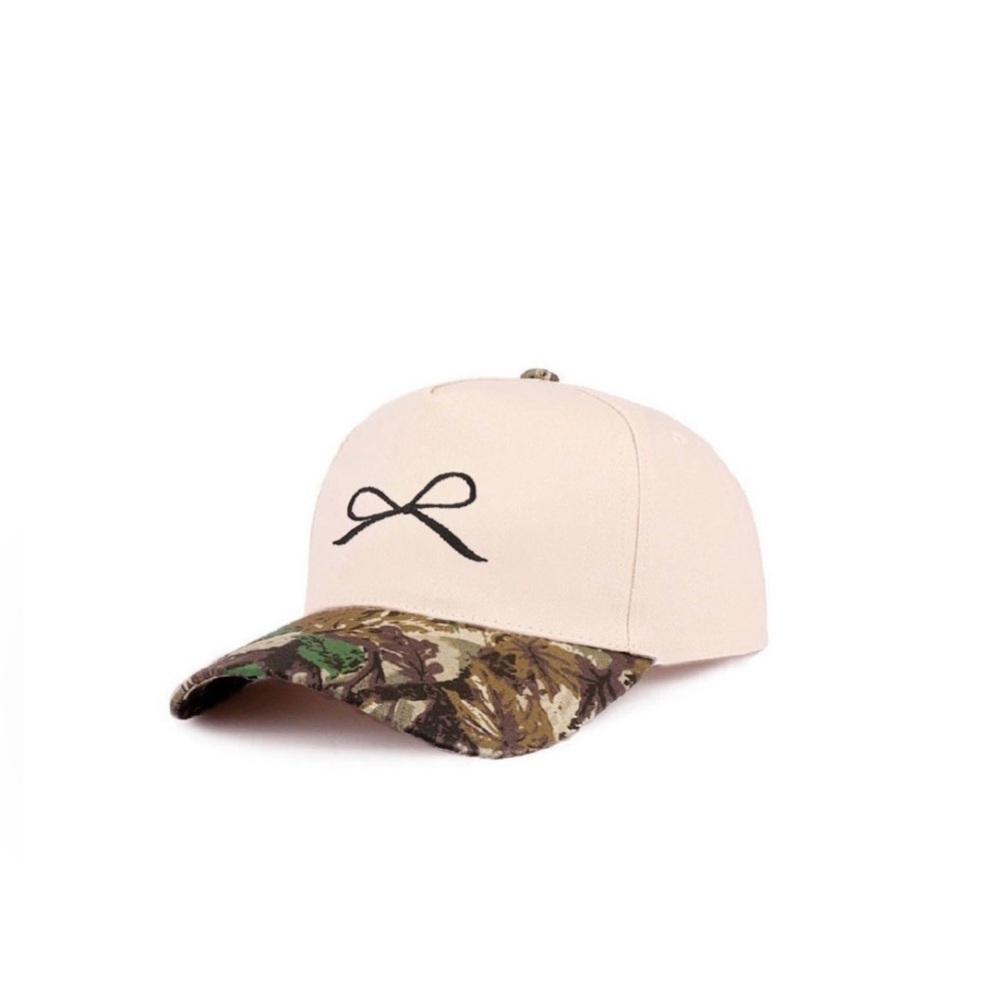 NEW Zenana Coquette Bow Two-Tone Canvas Cotton Cap